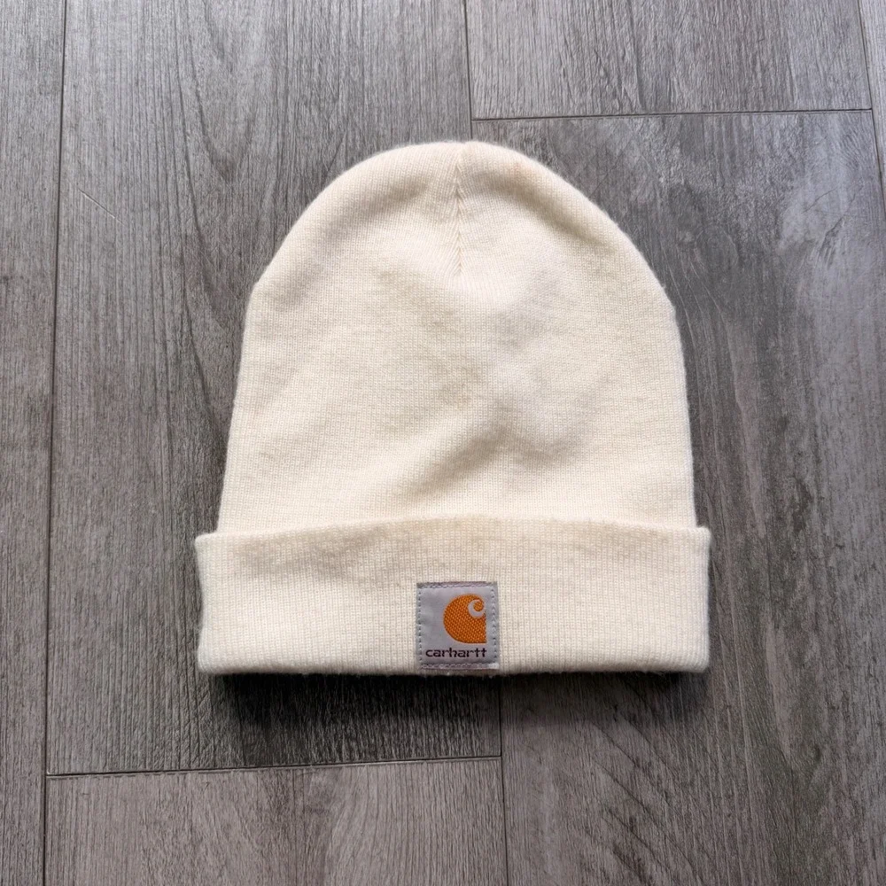 Carhartt Kids Youth Beanie One Size Cream White C Patch Hat